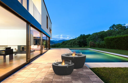 Ecosmart Fire Pod 40 Fire Pit Bowl - Graphite Finish / Black Burner - ESF.O.POD.40.GH.B